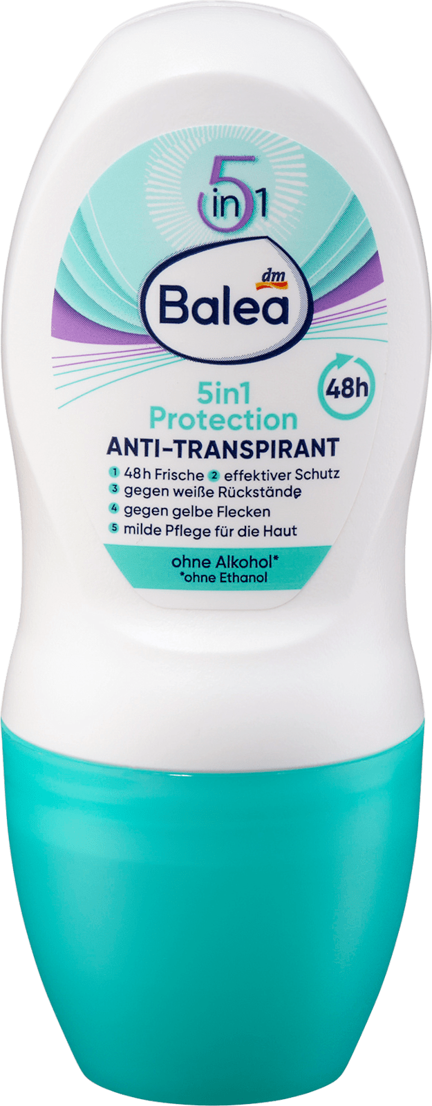 Balea 5in1 Protection Anti-Transpirant Roll-On Deodorant - 50ml