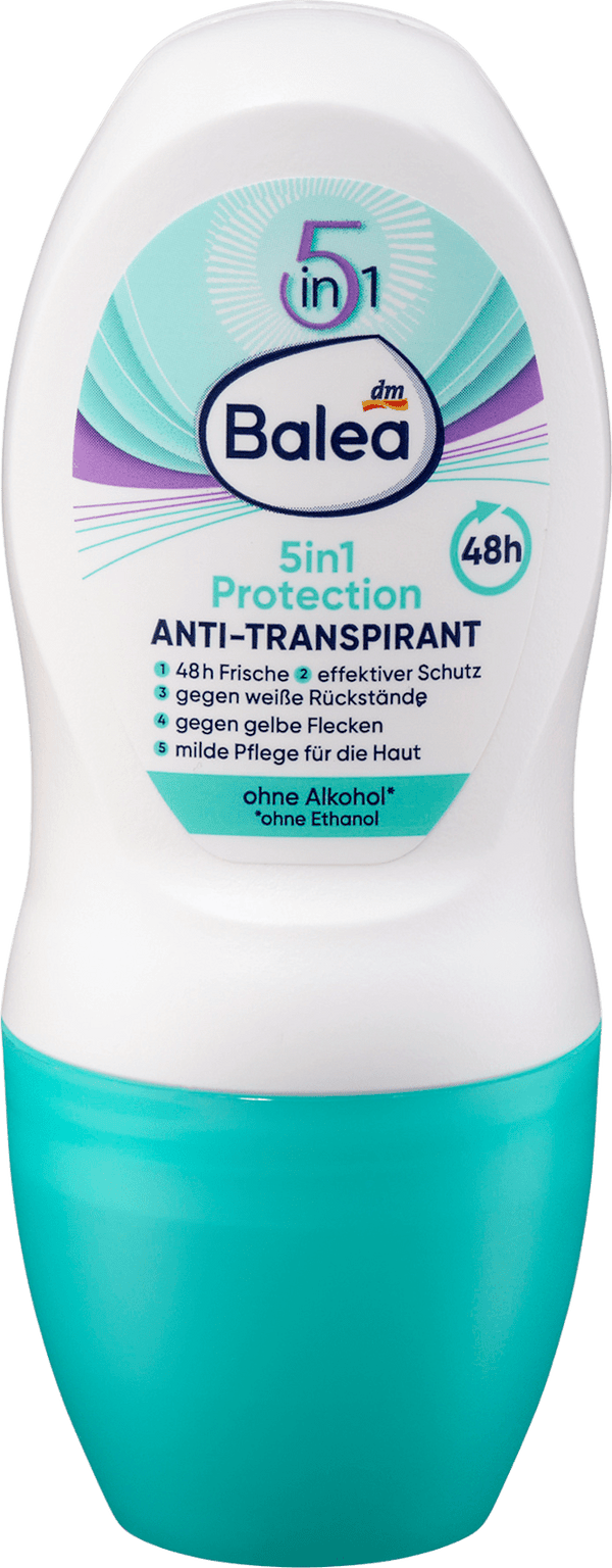 Balea 5in1 Protection Anti-Transpirant Roll-On Deodorant - 50ml