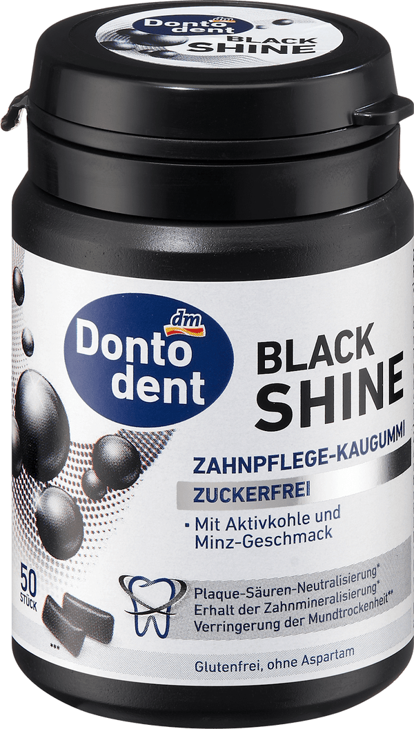 Dontodent Black Shine Dental Care Chewing Gum (50 Pieces)