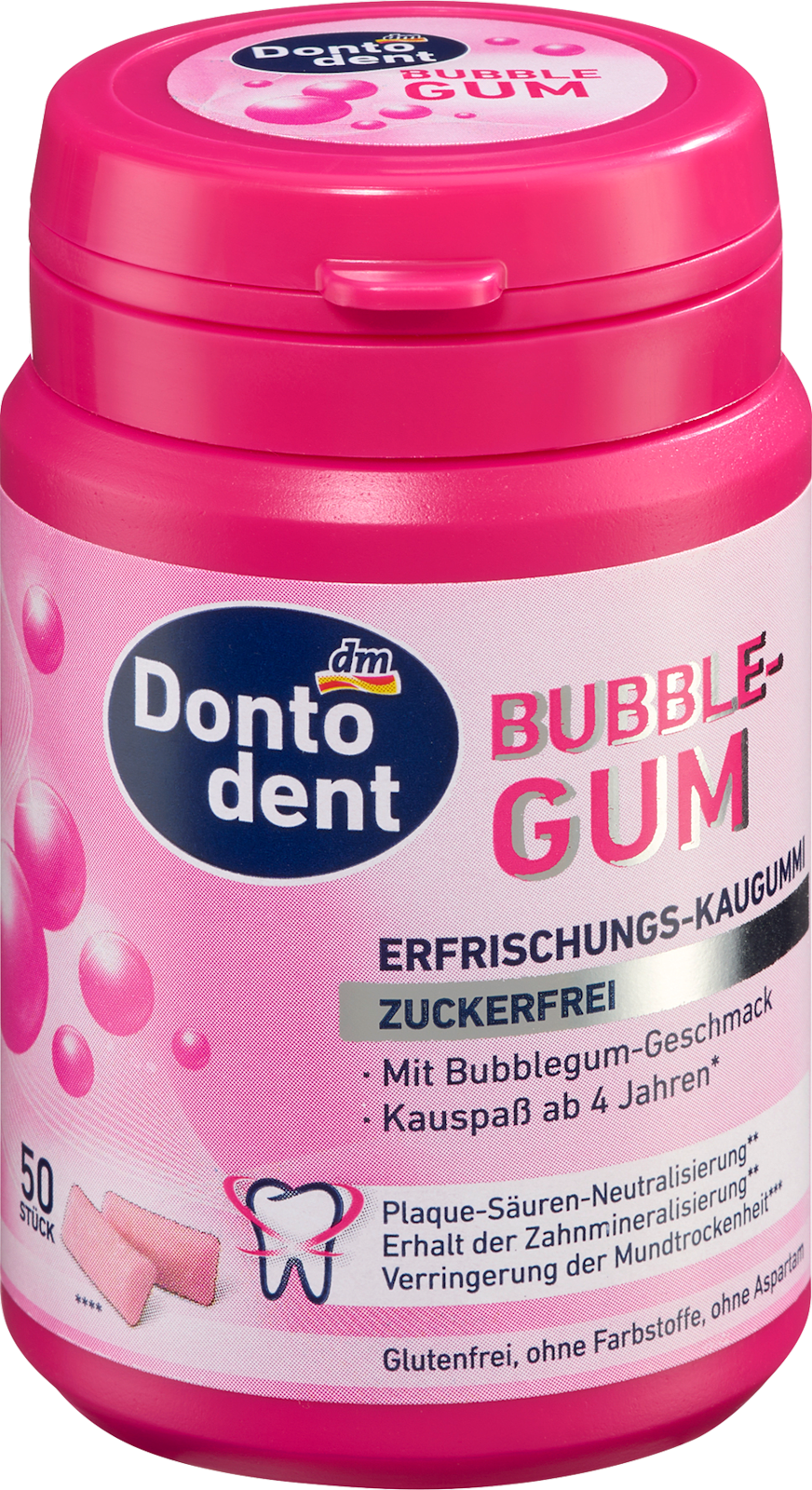 Dontodent Bubble Gum Refreshing Chewing Gum (50 Pieces)