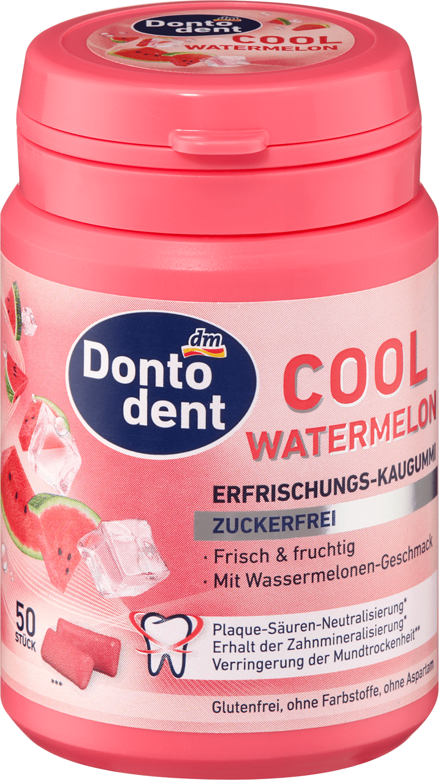 Dontodent Cool Watermelon Refreshing Chewing Gum (50 Pieces)