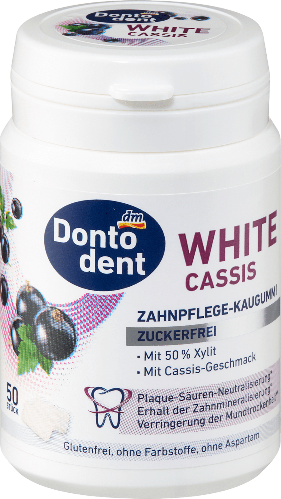 Dontodent White Cassis Dental Care Chewing Gum (50 Pieces)